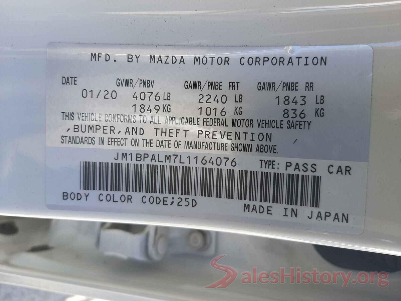 JM1BPALM7L1164076 2020 MAZDA 3