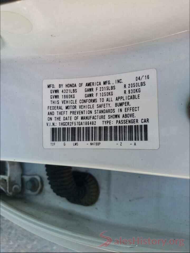 1HGCR2F57GA186482 2016 HONDA ACCORD