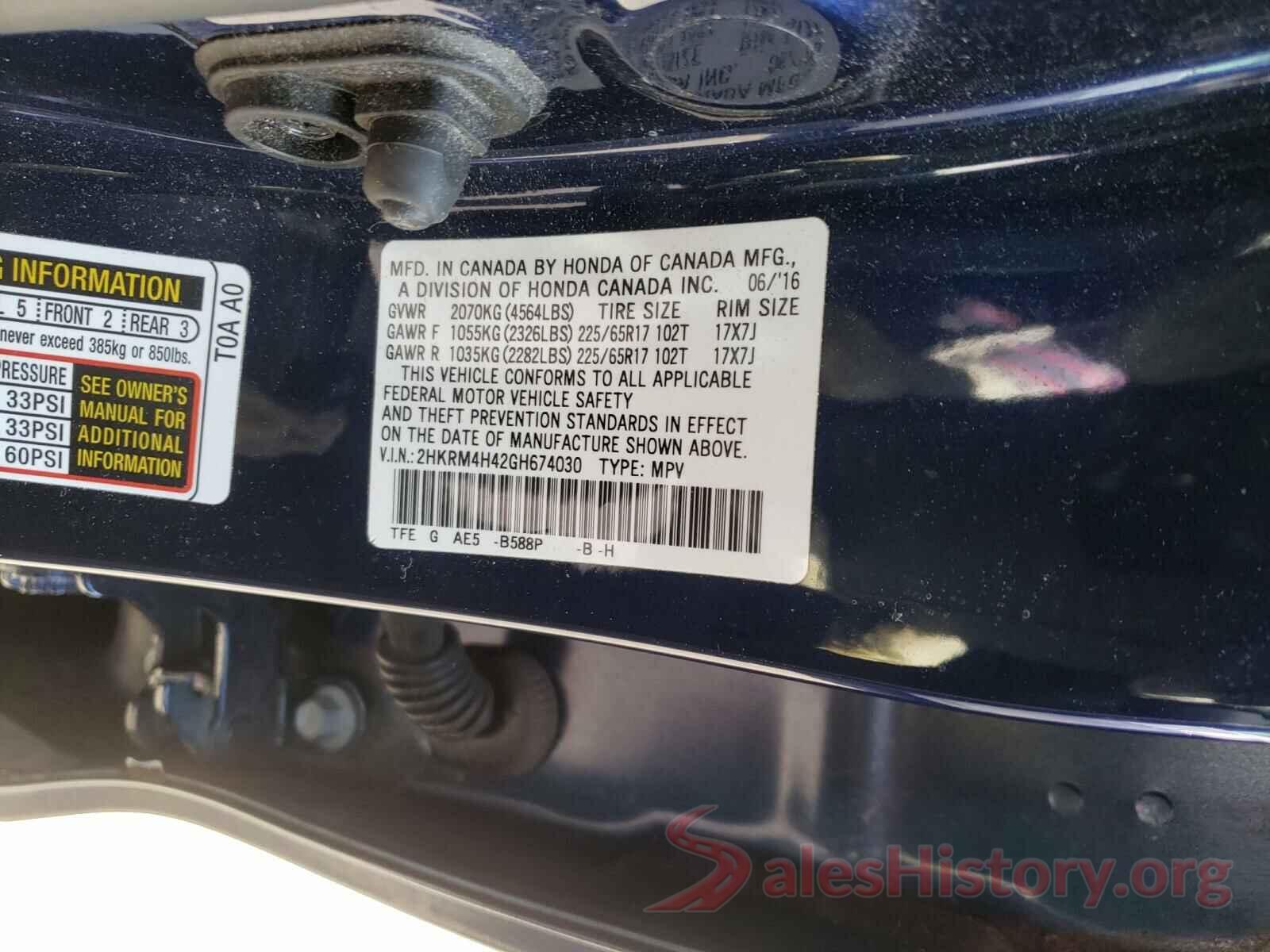 2HKRM4H42GH674030 2016 HONDA CRV