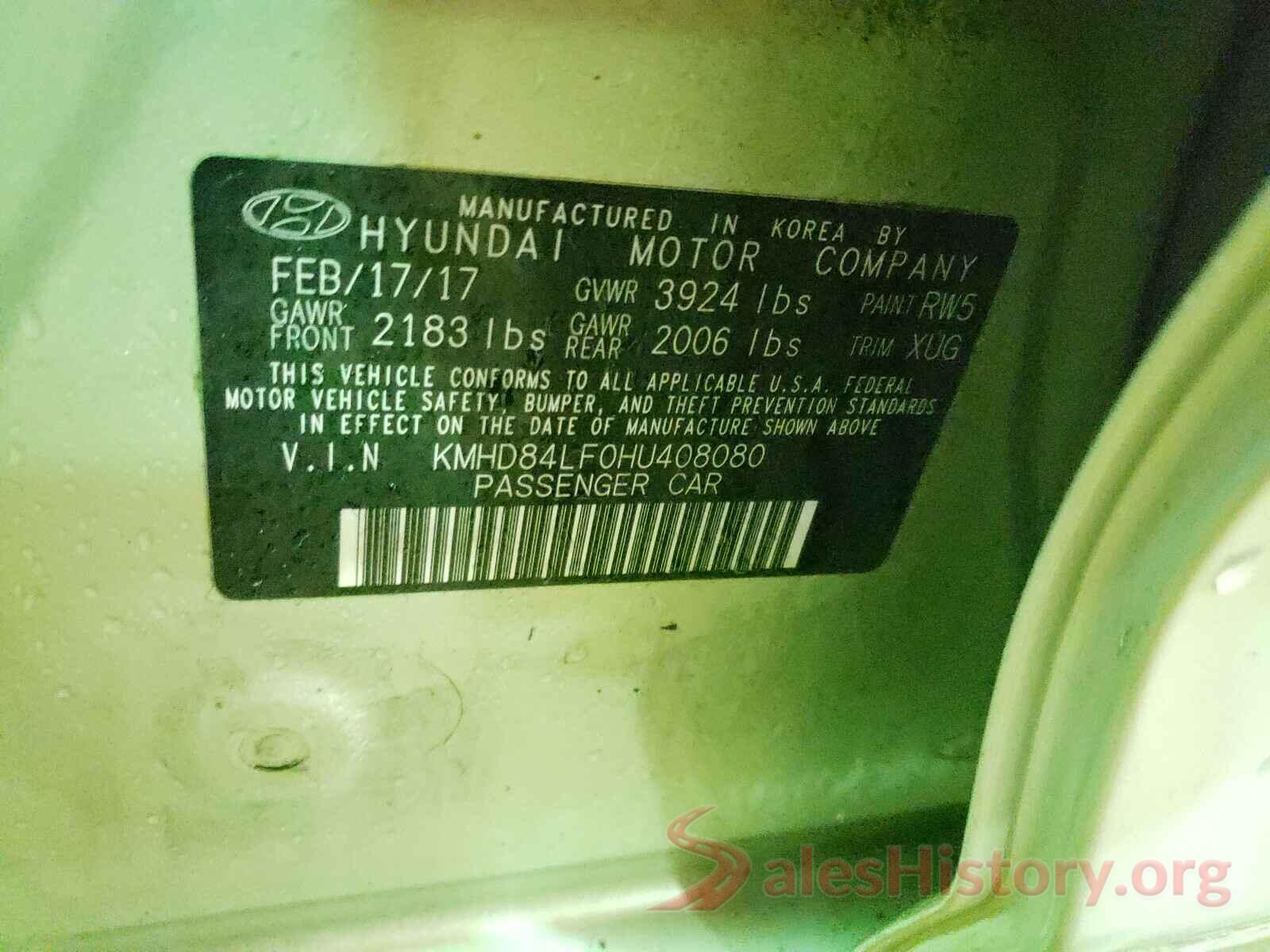 KMHD84LF0HU408080 2017 HYUNDAI ELANTRA