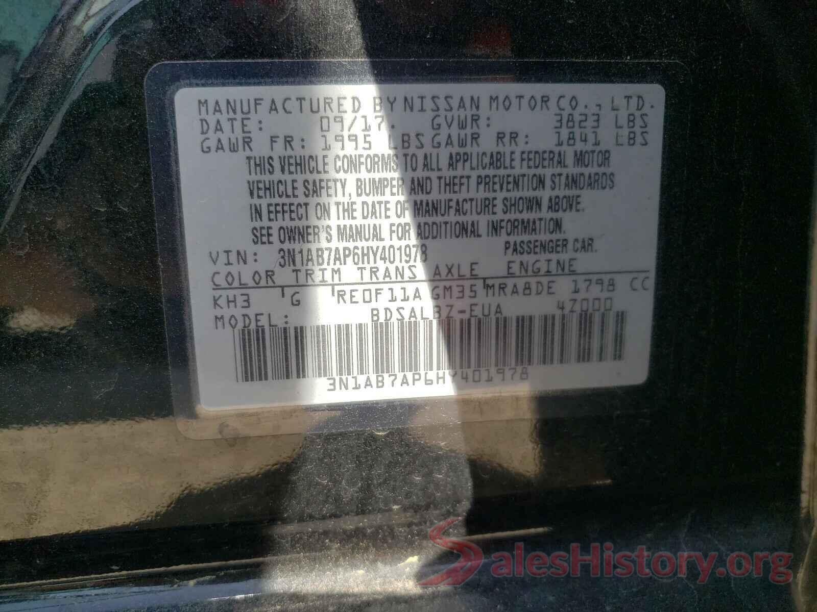 3N1AB7AP6HY401978 2017 NISSAN SENTRA