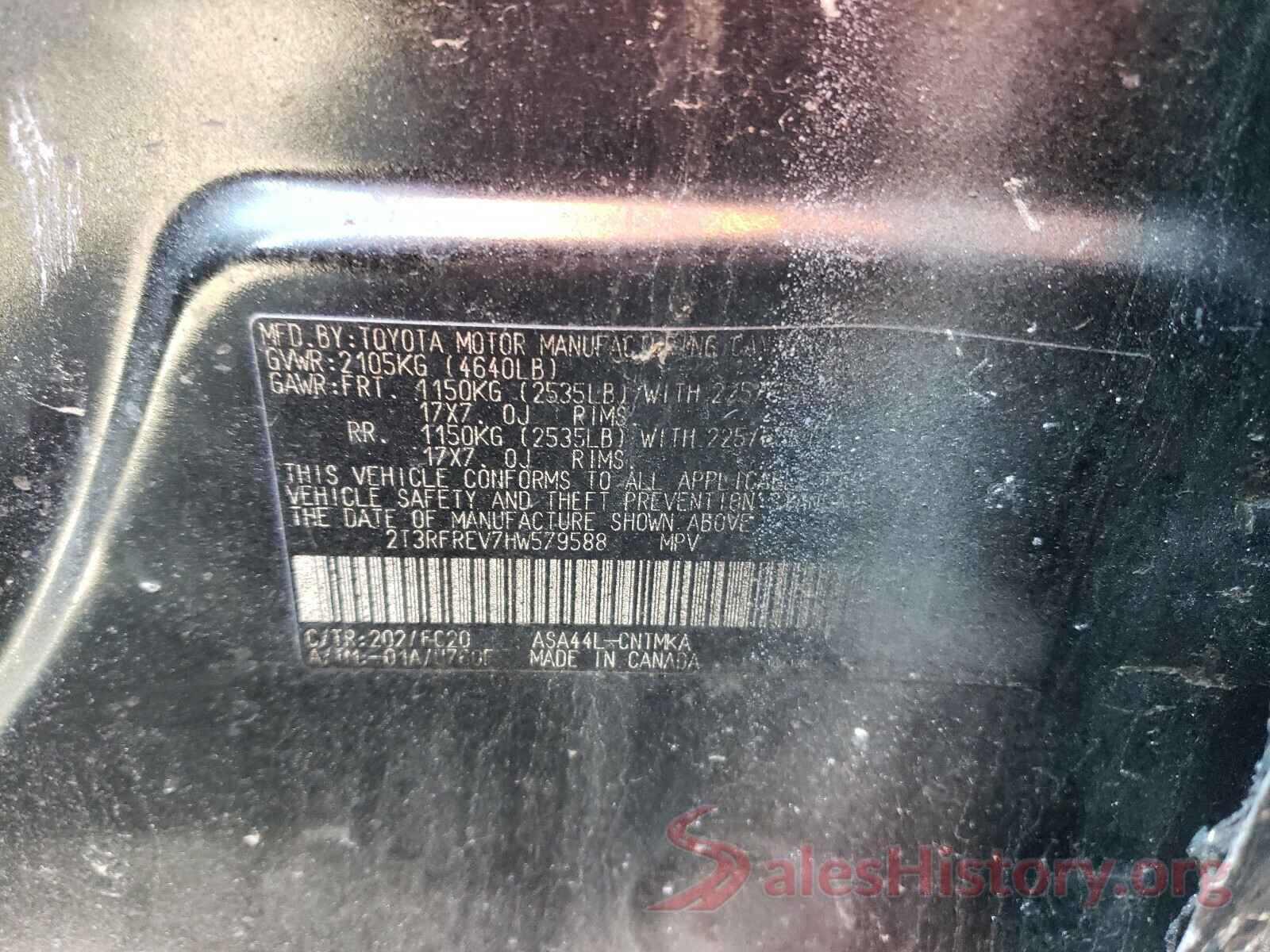 2T3RFREV7HW579588 2017 TOYOTA RAV4