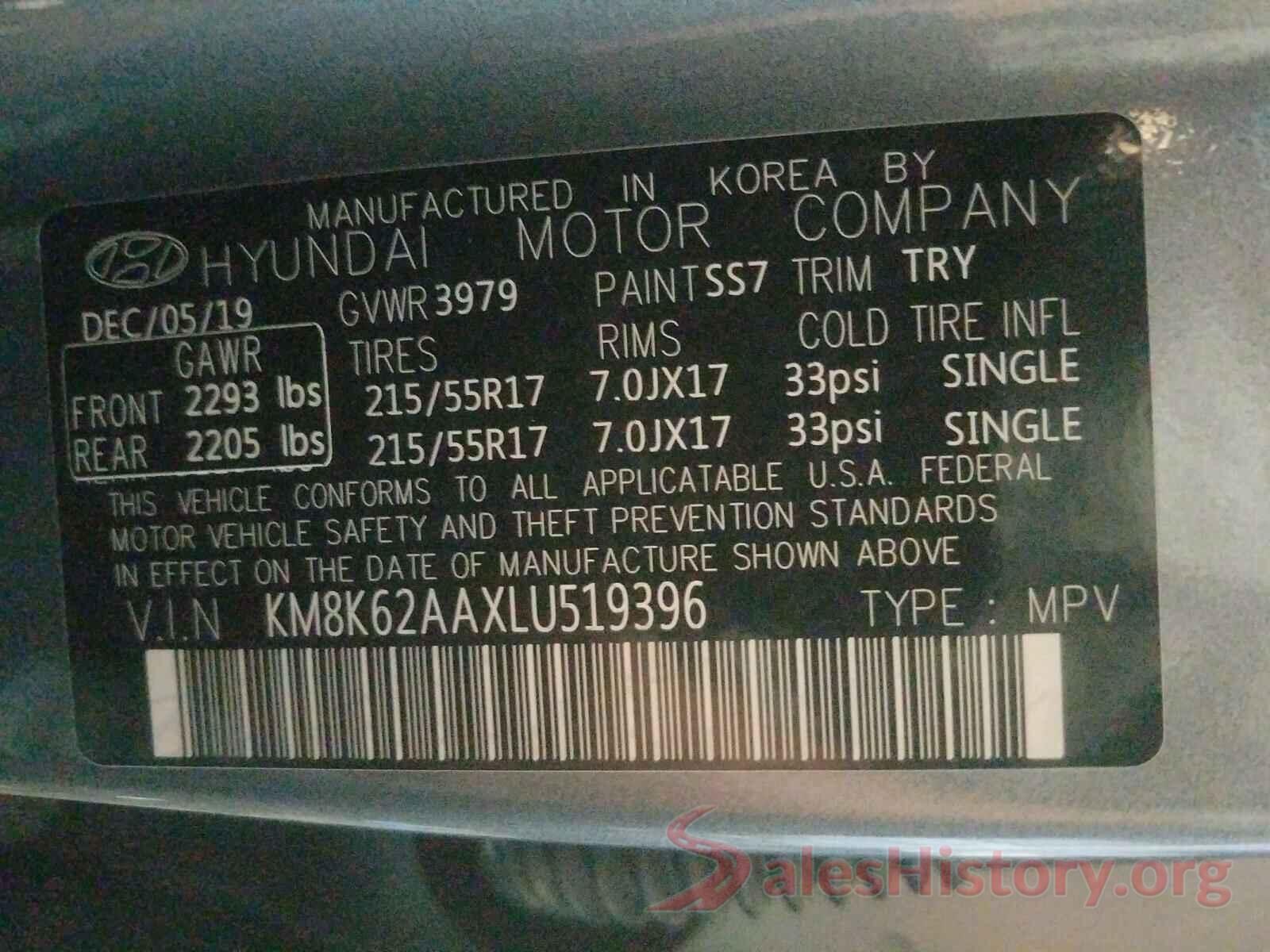 KM8K62AAXLU519396 2020 HYUNDAI KONA