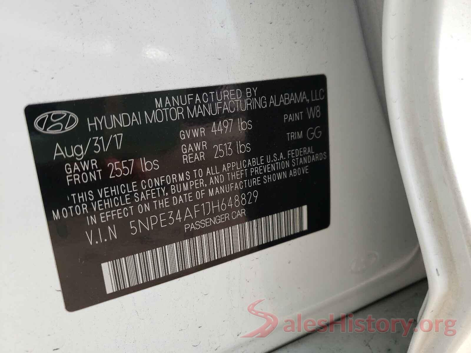 5NPE34AF1JH648829 2018 HYUNDAI SONATA