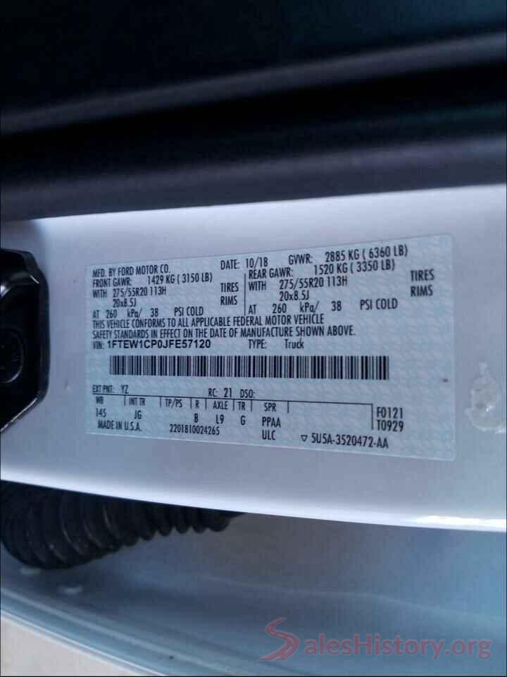 1FTEW1CP0JFE57120 2018 FORD F150