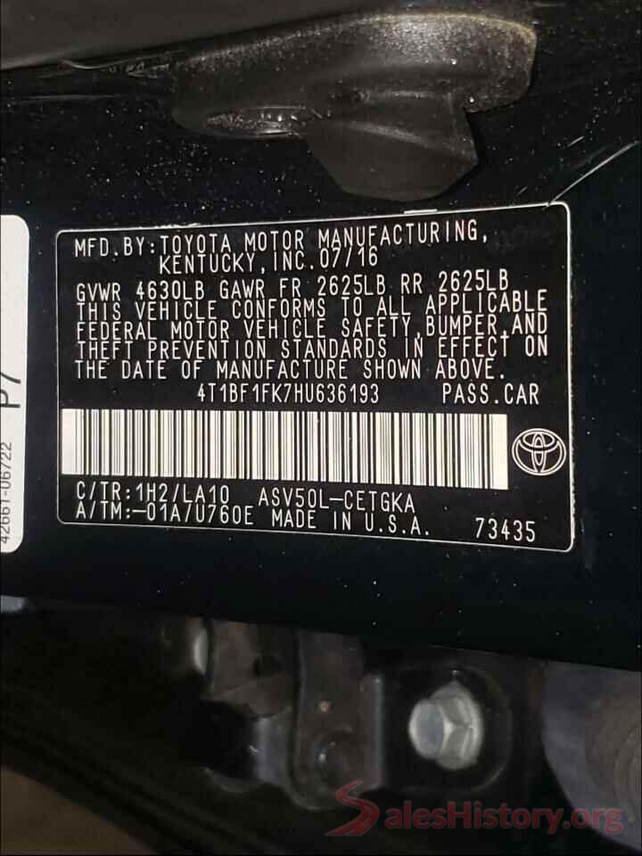 4T1BF1FK7HU636193 2017 TOYOTA CAMRY