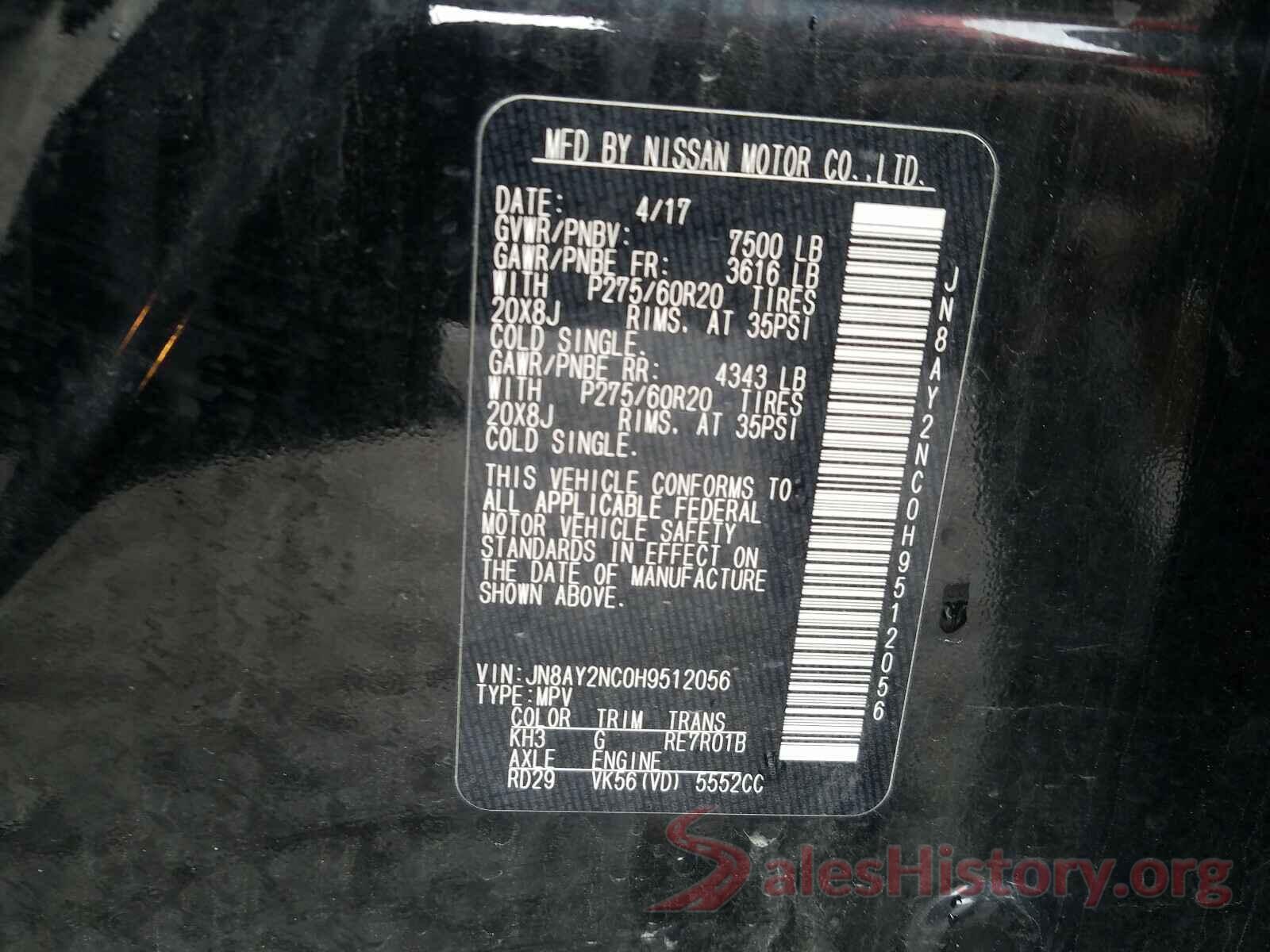 JN8AY2NC0H9512056 2017 NISSAN ARMADA