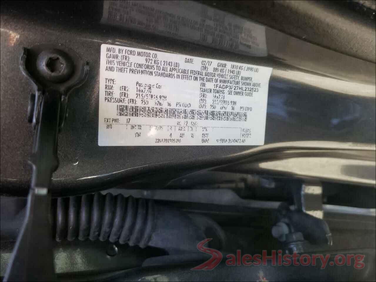 1FADP3F27HL232523 2017 FORD FOCUS