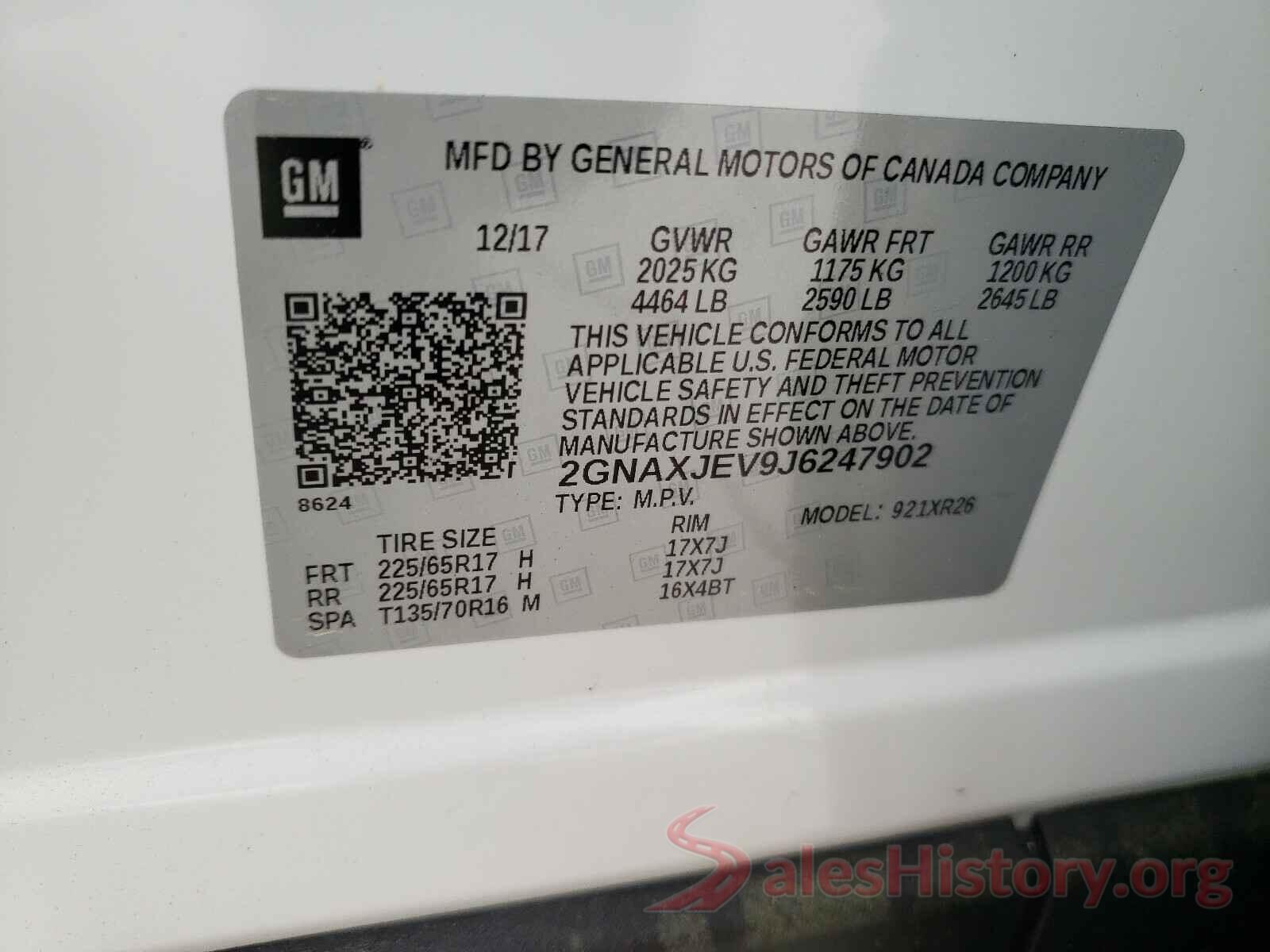 2GNAXJEV9J6247902 2018 CHEVROLET EQUINOX