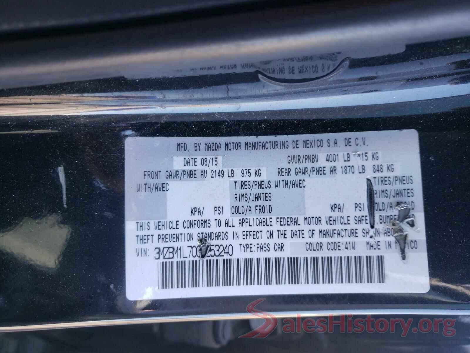 3MZBM1L70GM253240 2016 MAZDA 3