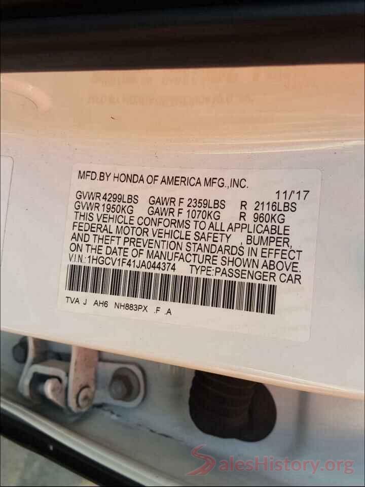 1HGCV1F41JA044374 2018 HONDA ACCORD