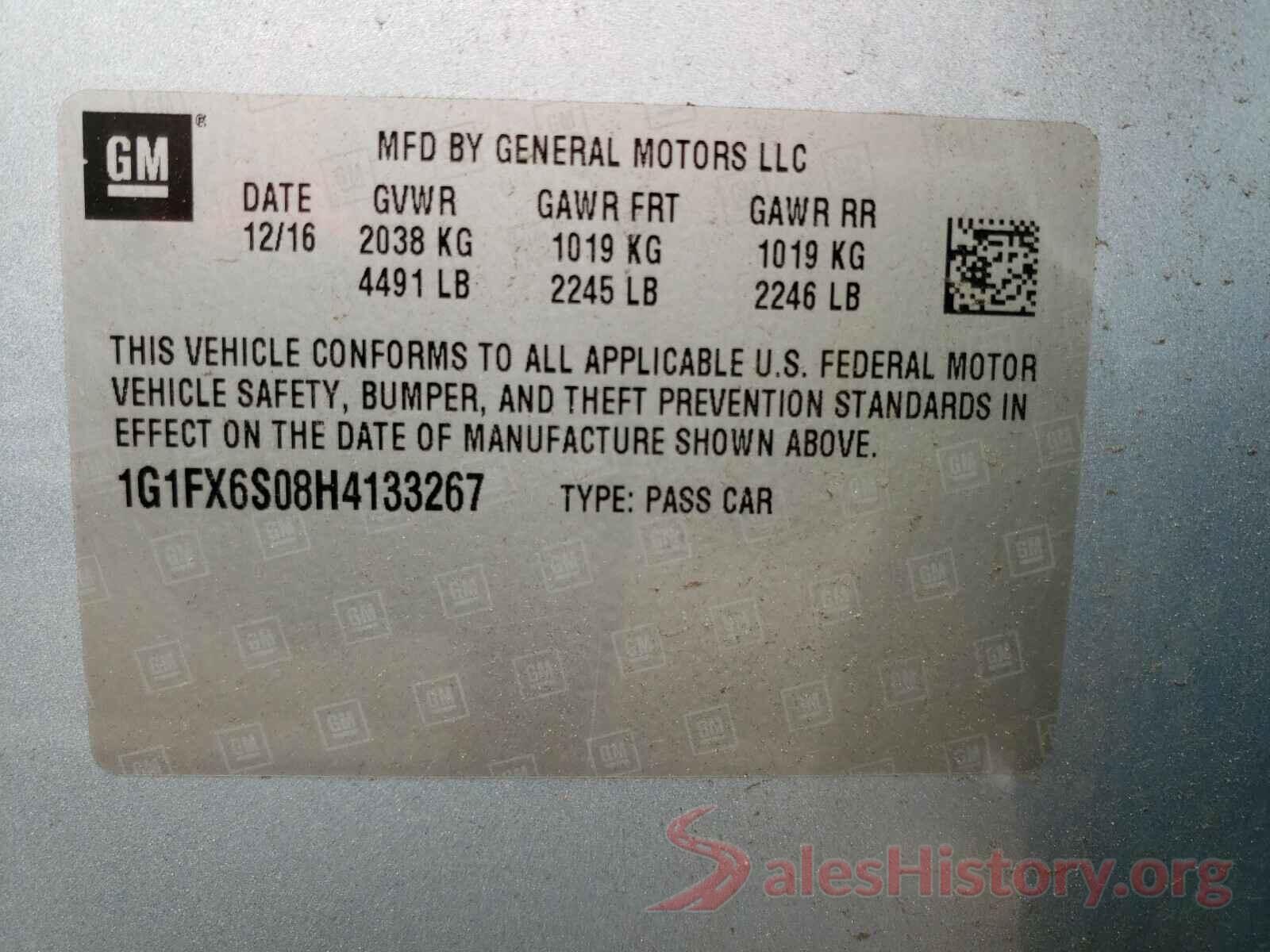 1G1FX6S08H4133267 2017 CHEVROLET BOLT