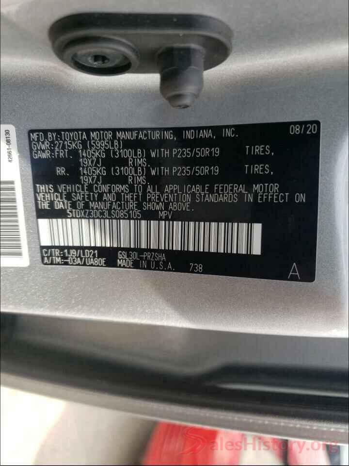 5TDXZ3DC3LS085105 2020 TOYOTA SIENNA