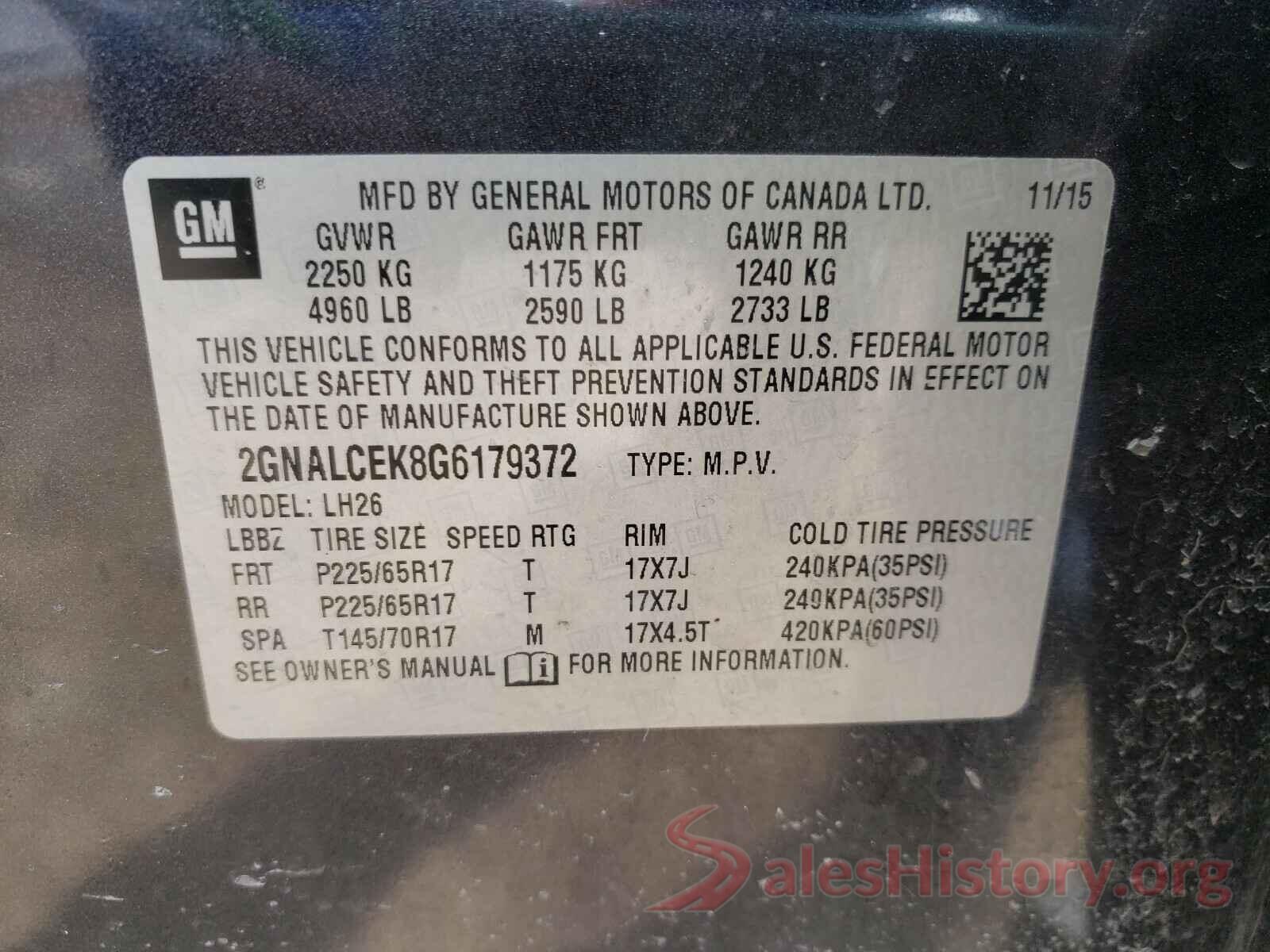 2GNALCEK8G6179372 2016 CHEVROLET EQUINOX