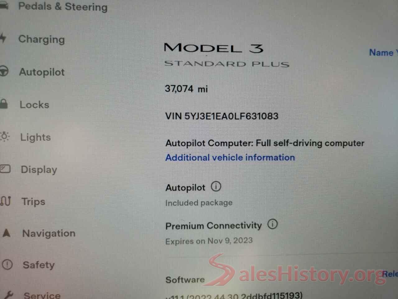 5YJ3E1EA0LF631083 2020 TESLA MODEL 3