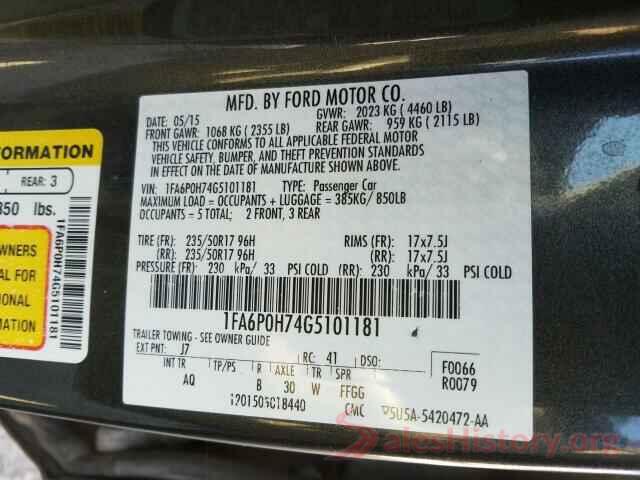 1FA6P0H74G5101181 2016 FORD FUSION