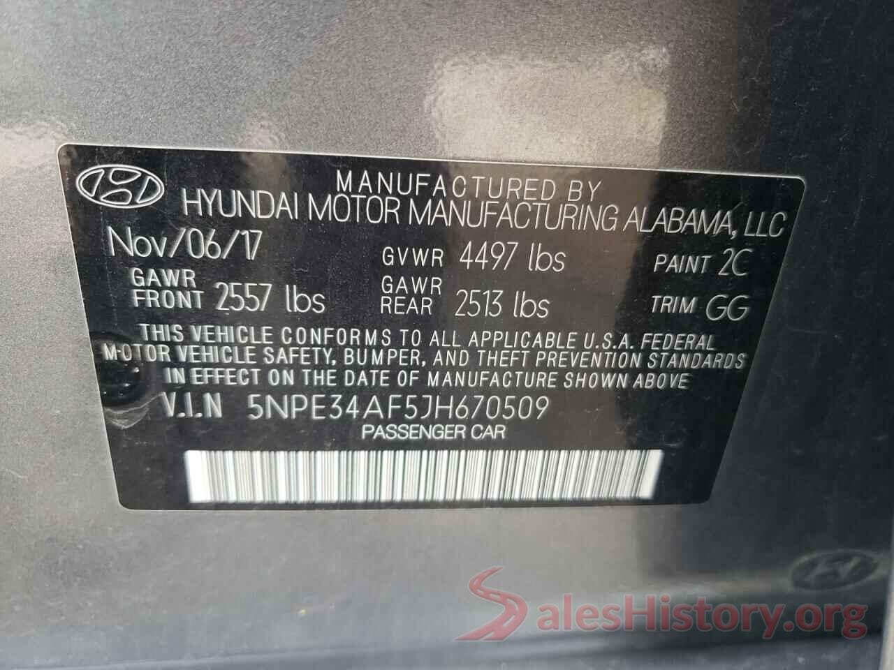 5NPE34AF5JH670509 2018 HYUNDAI SONATA