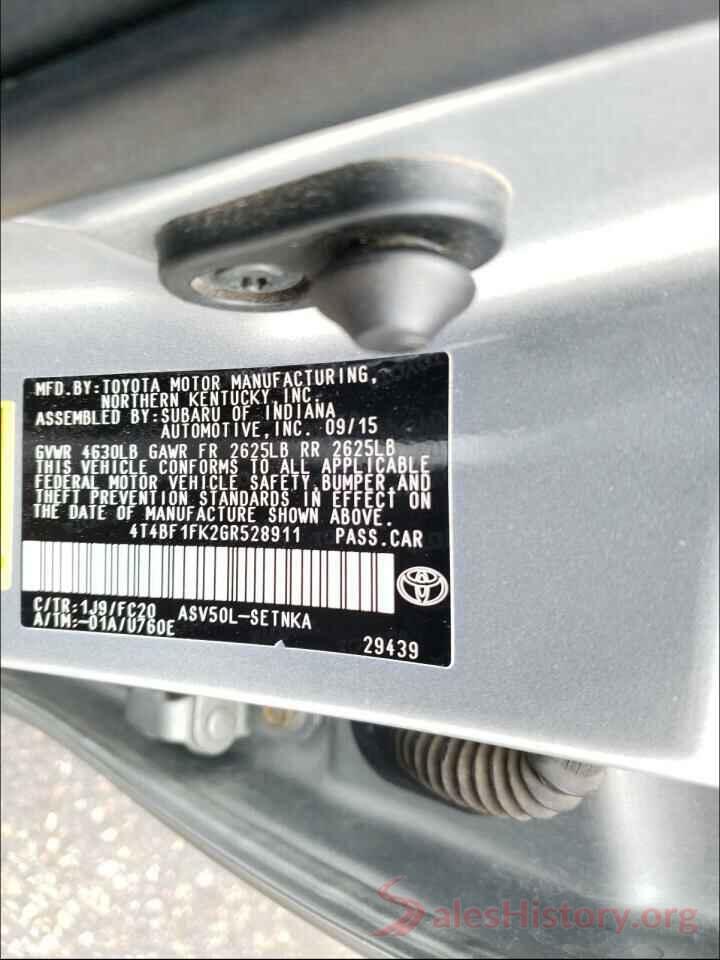 4T4BF1FK2GR528911 2016 TOYOTA CAMRY