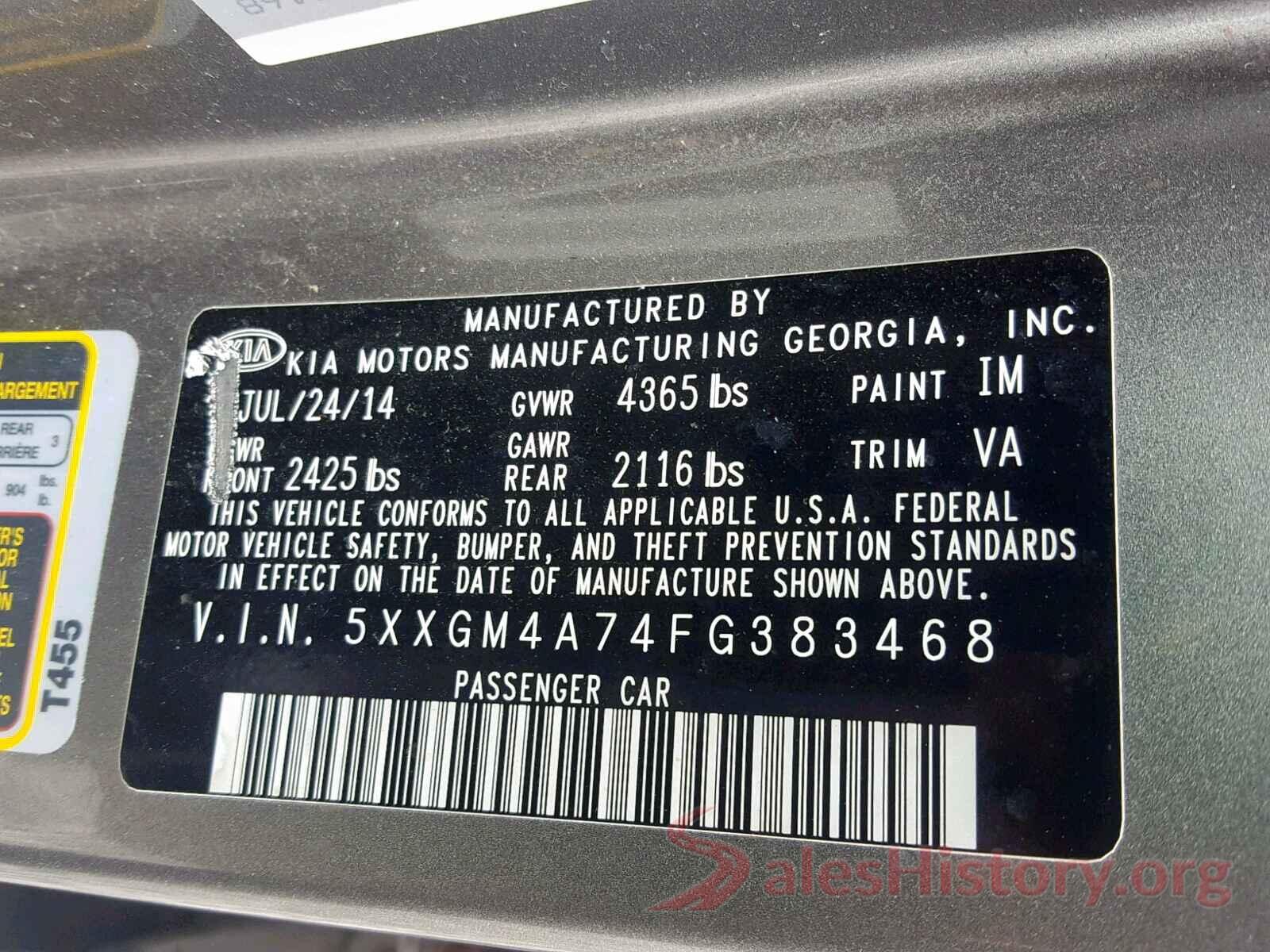 5XXGM4A74FG383468 2015 KIA OPTIMA LX