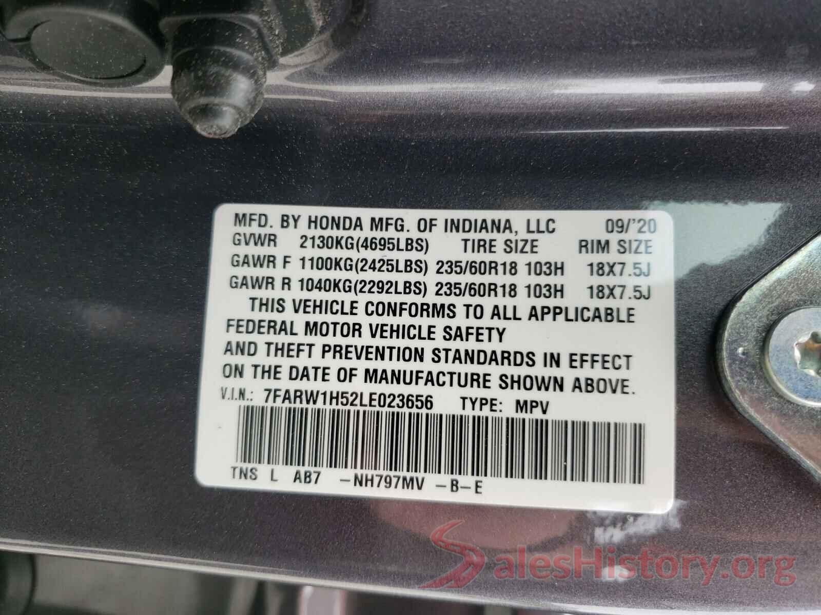 7FARW1H52LE023656 2020 HONDA CRV