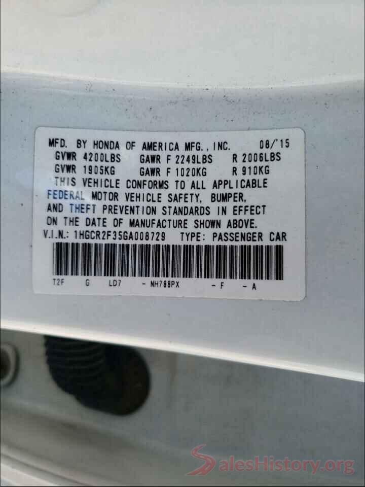 1HGCR2F35GA008729 2016 HONDA ACCORD