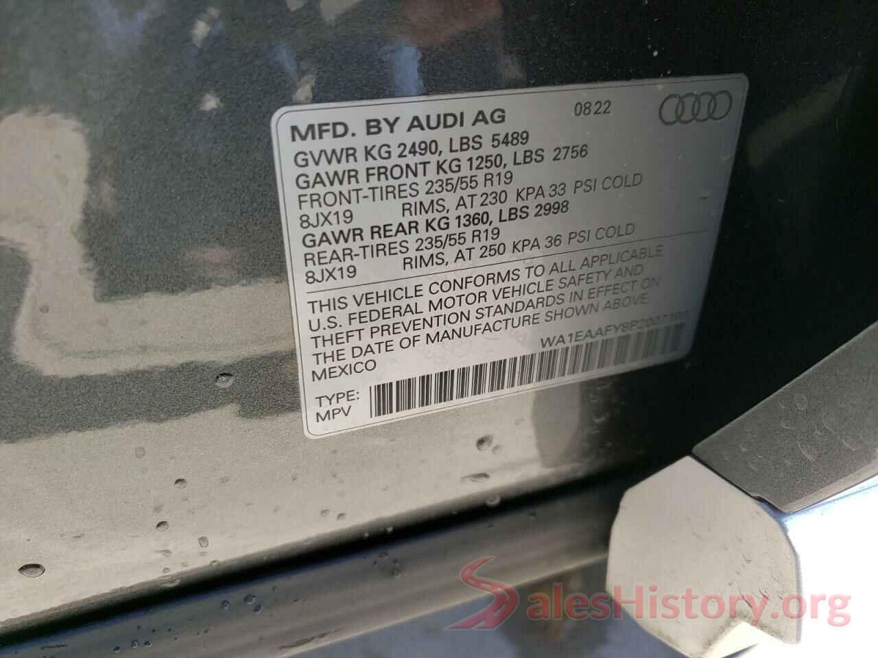 WA1EAAFY8P2007101 2023 AUDI Q5