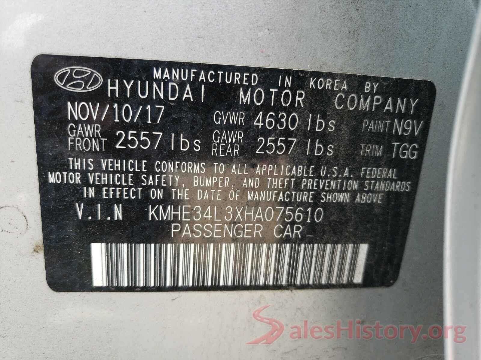 KMHE34L3XHA075610 2017 HYUNDAI SONATA