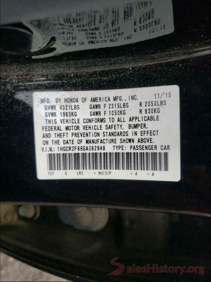 1HGCR2F88GA082948 2016 HONDA ACCORD