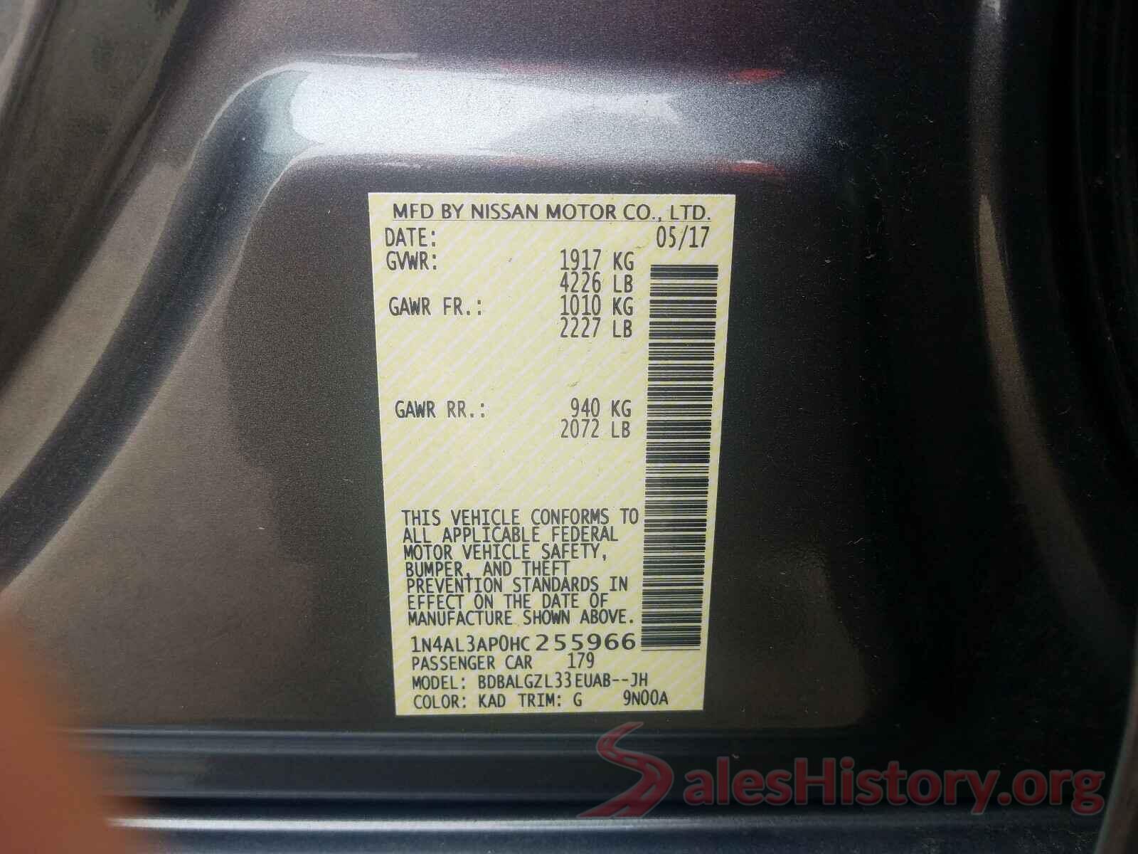 1N4AL3AP0HC255966 2017 NISSAN ALTIMA