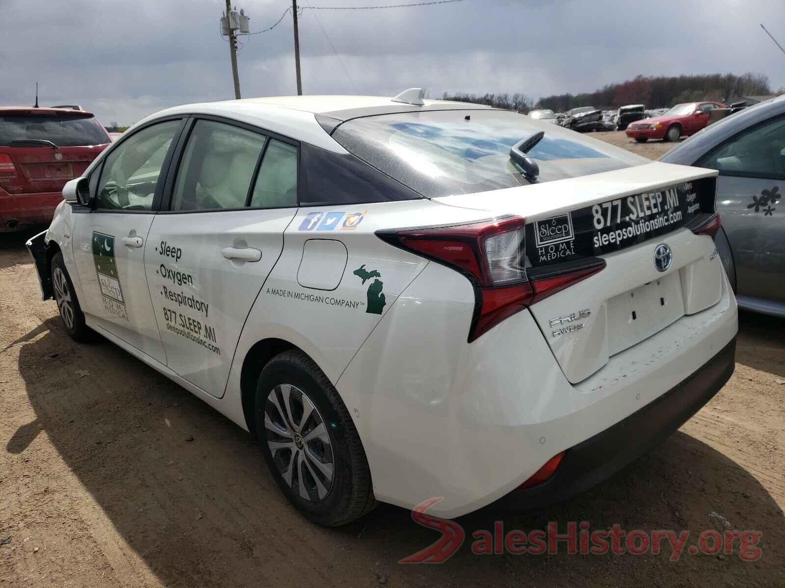 JTDL9RFUXK3011753 2019 TOYOTA PRIUS