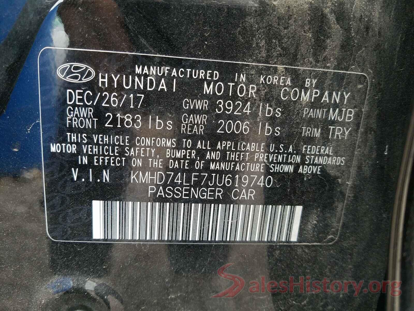 KMHD74LF7JU619740 2018 HYUNDAI ELANTRA