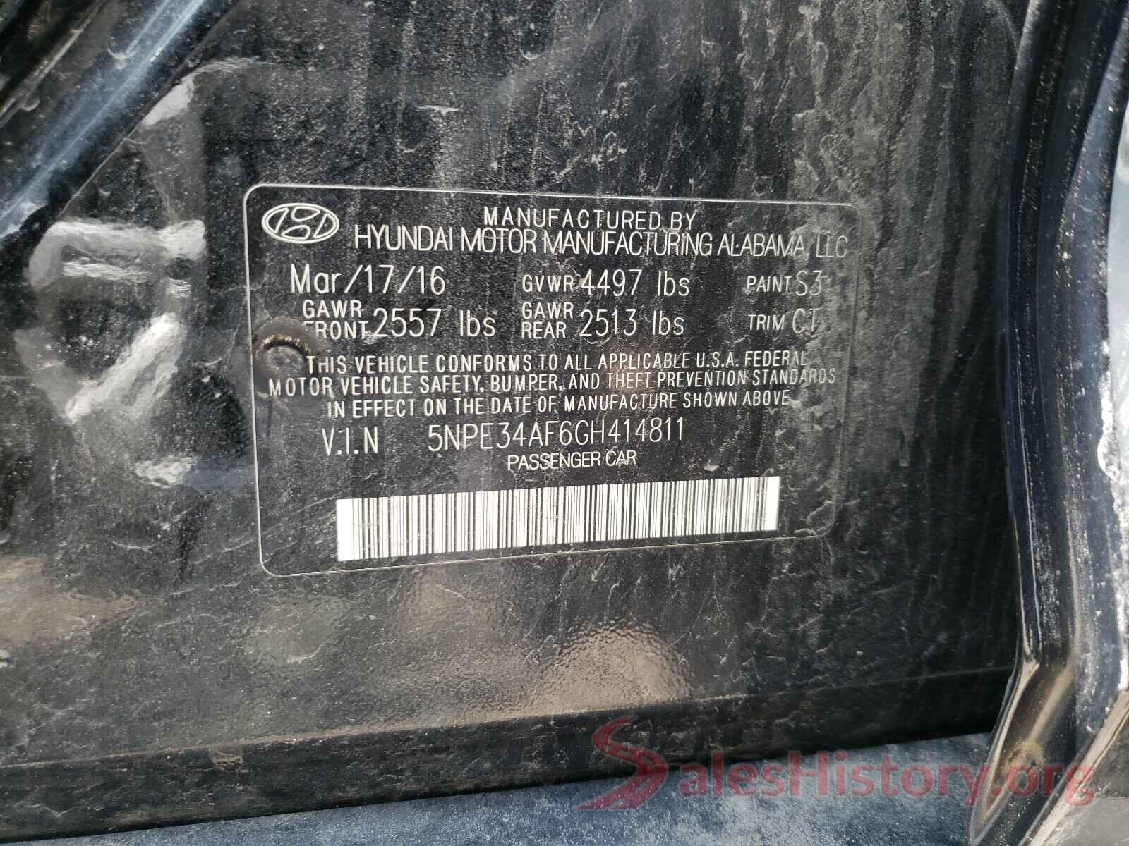 5NPE34AF6GH414811 2016 HYUNDAI SONATA