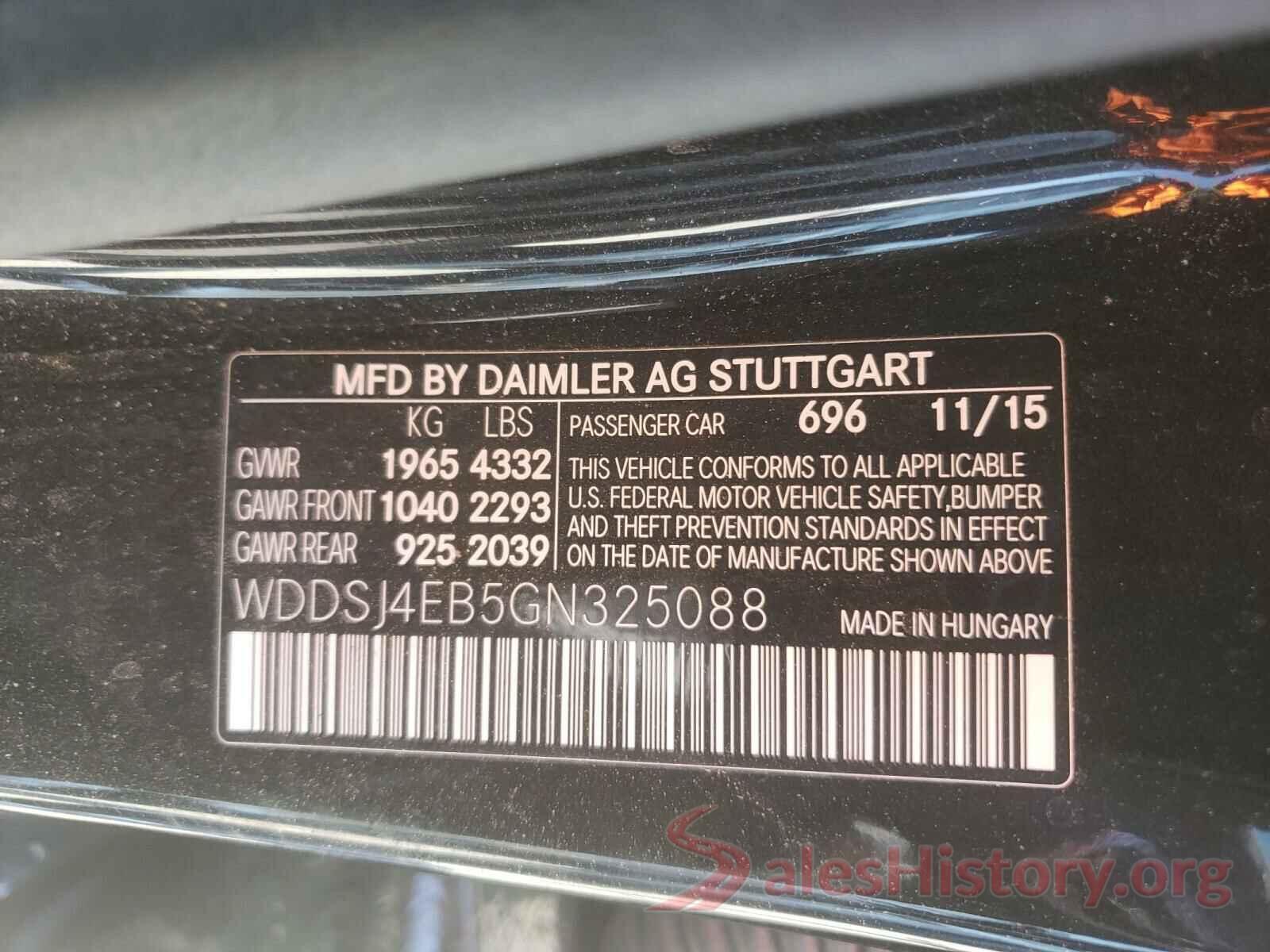 WDDSJ4EB5GN325088 2016 MERCEDES-BENZ C CLASS