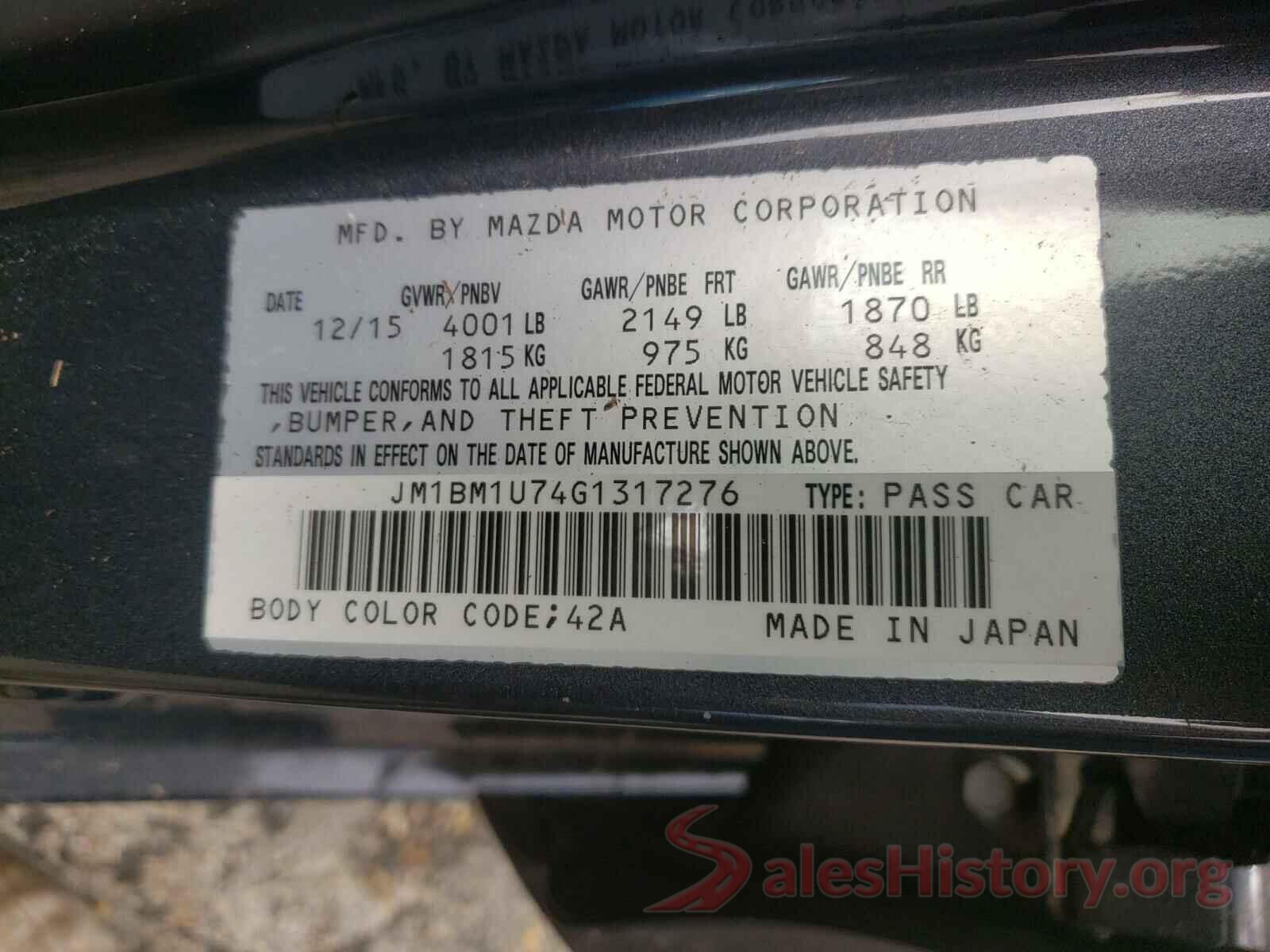 JM1BM1U74G1317276 2016 MAZDA 3