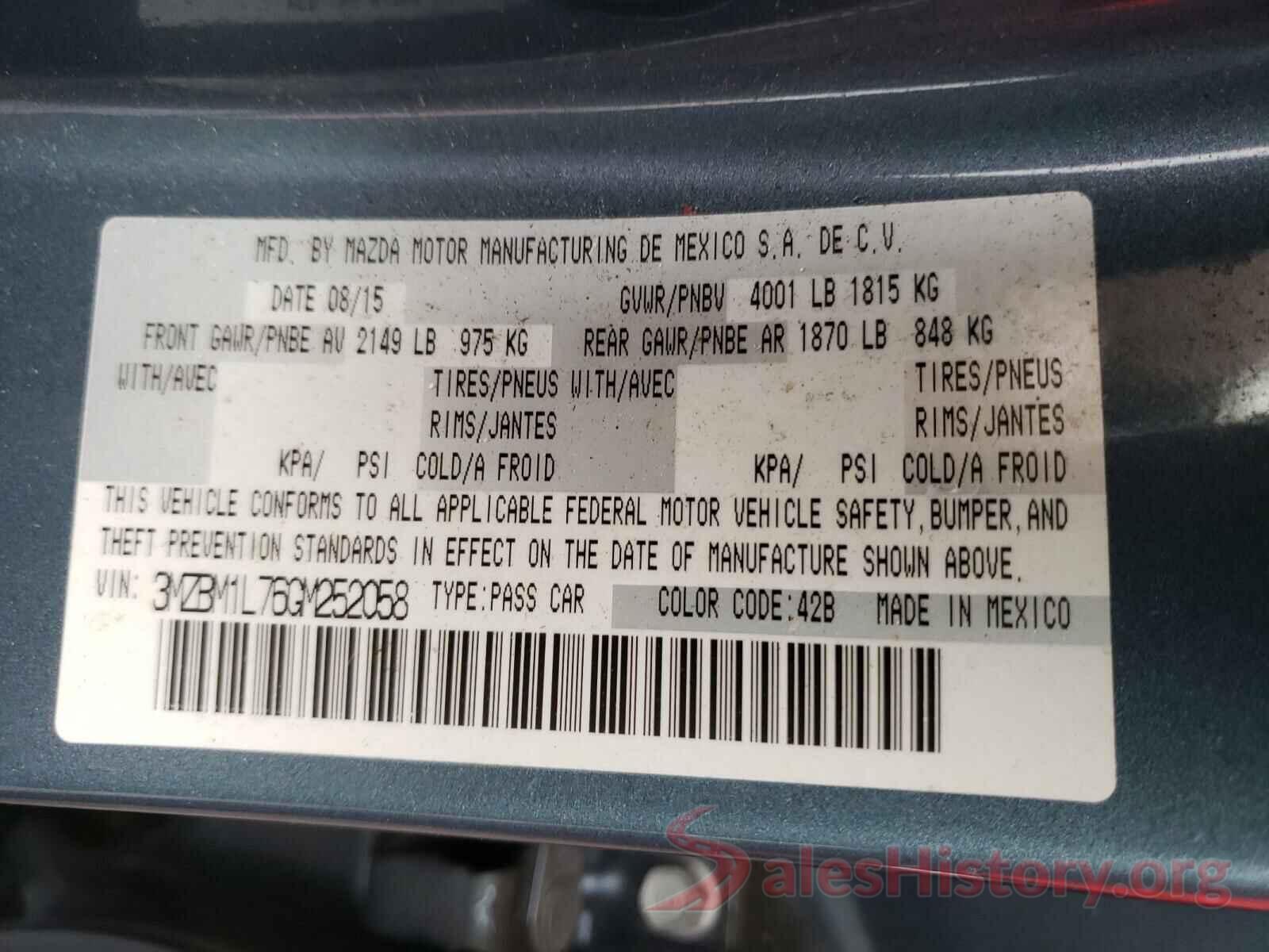 3MZBM1L76GM252058 2016 MAZDA 3