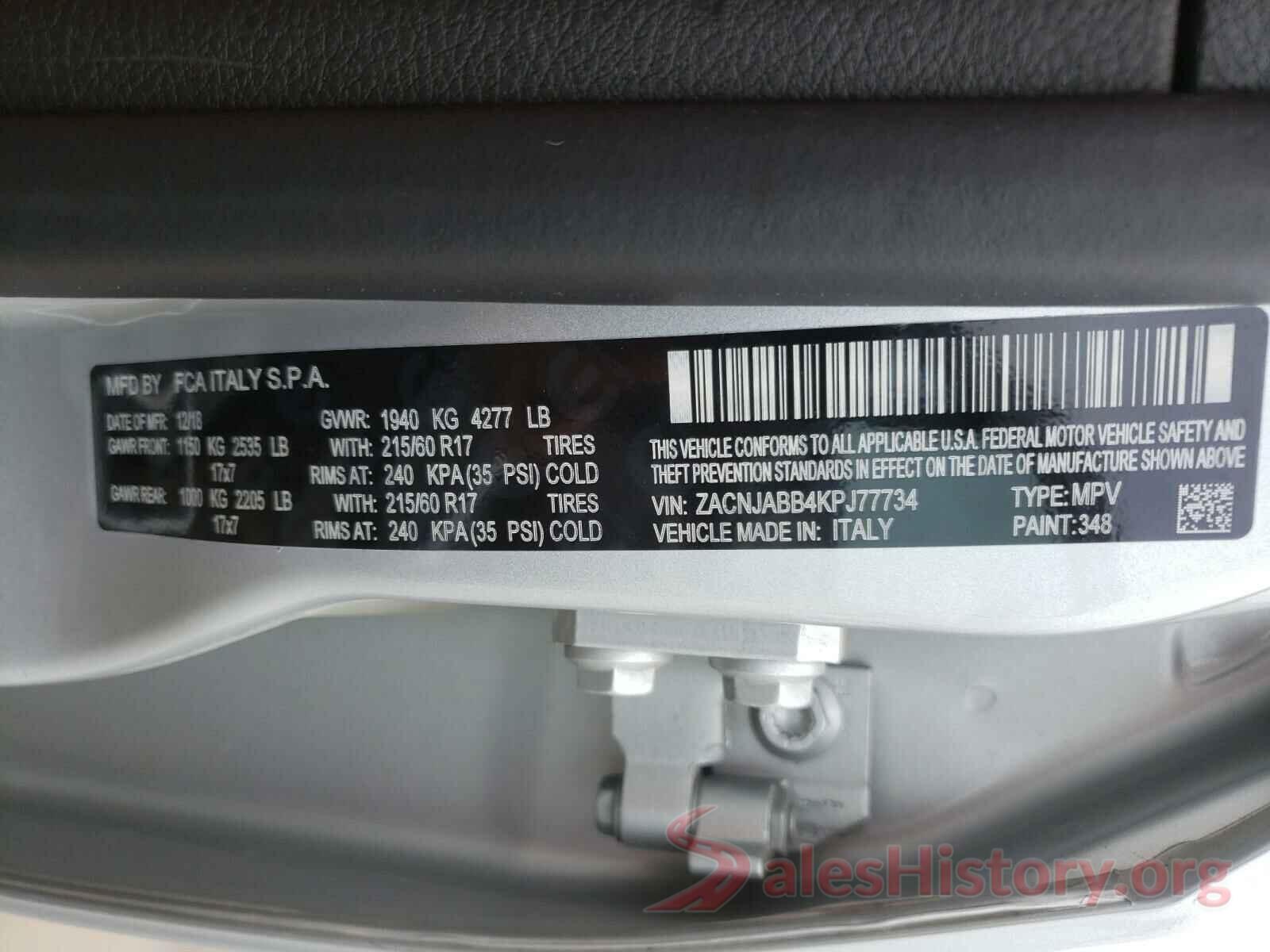 ZACNJABB4KPJ77734 2019 JEEP RENEGADE