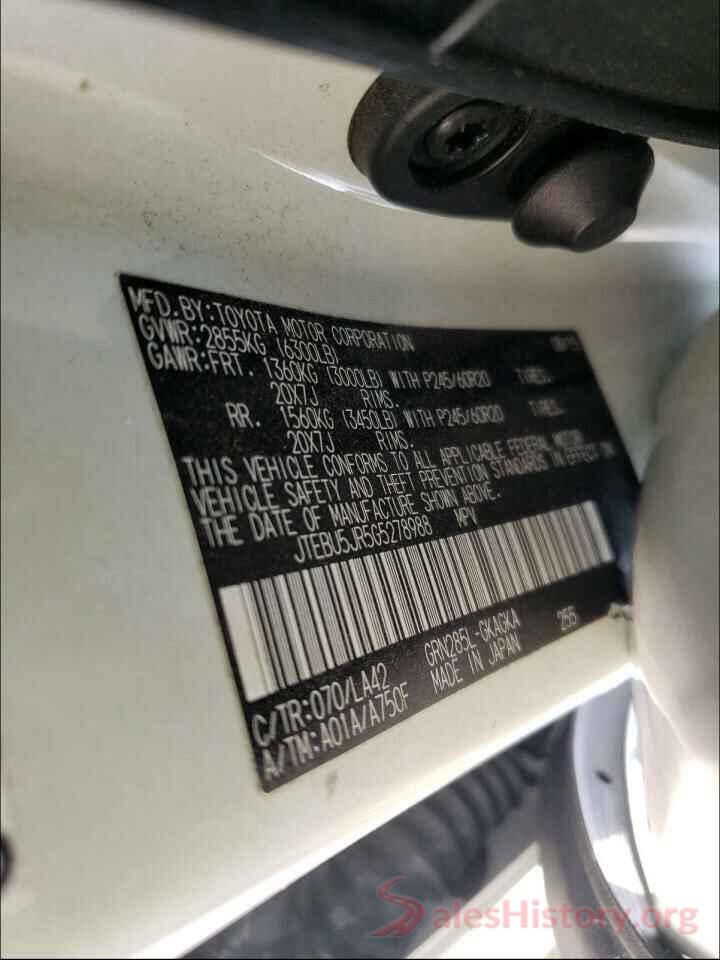 JTEBU5JR5G5278988 2016 TOYOTA 4RUNNER