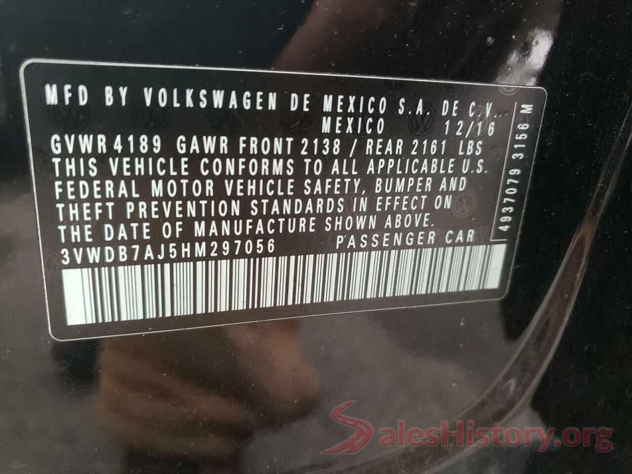 3VWDB7AJ5HM297056 2017 VOLKSWAGEN JETTA