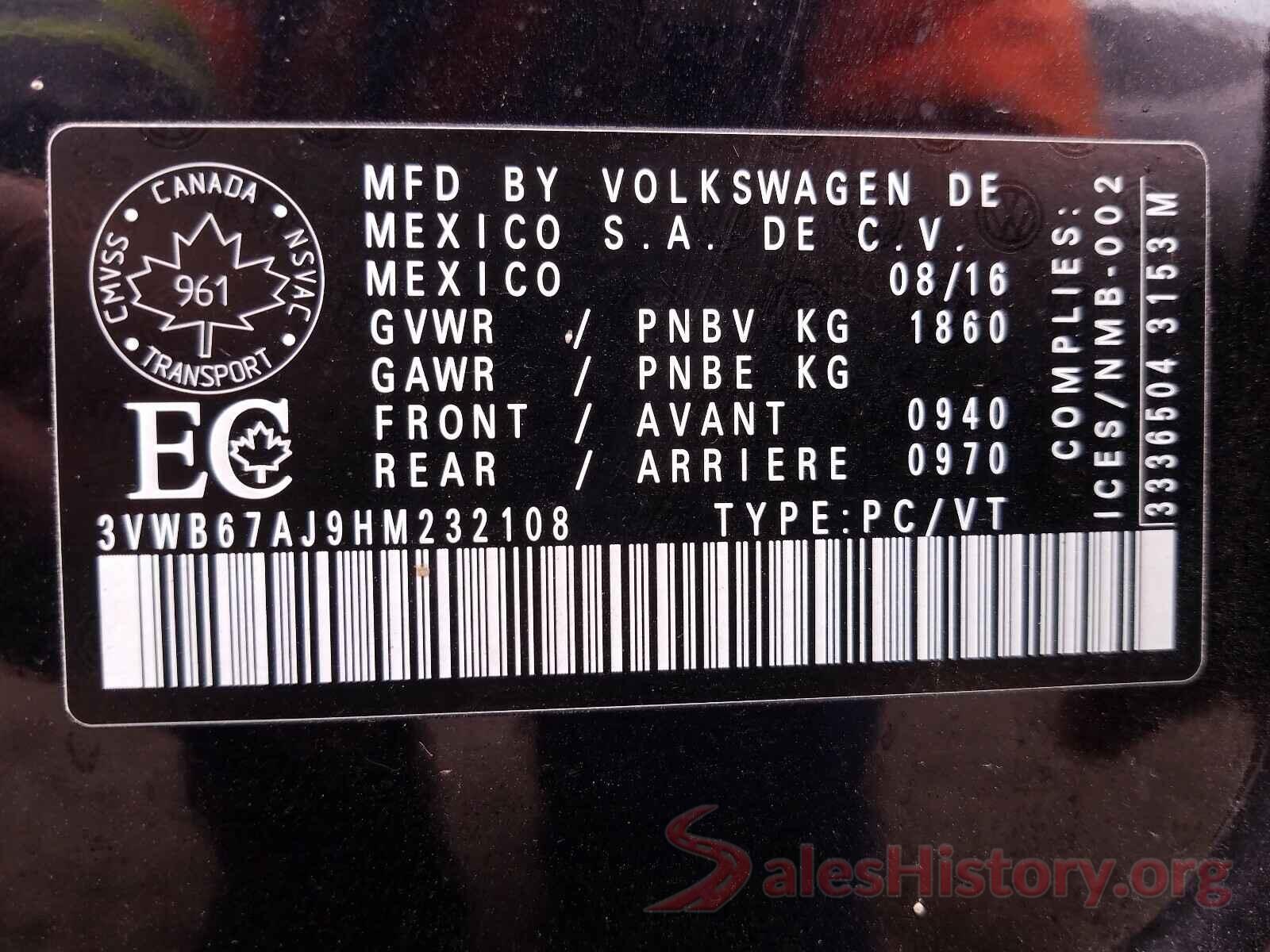 3VWB67AJ9HM232108 2017 VOLKSWAGEN JETTA