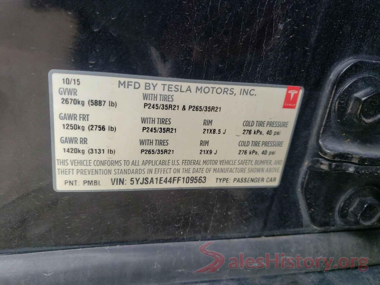 5YJSA1E44FF109563 2015 TESLA MODEL S