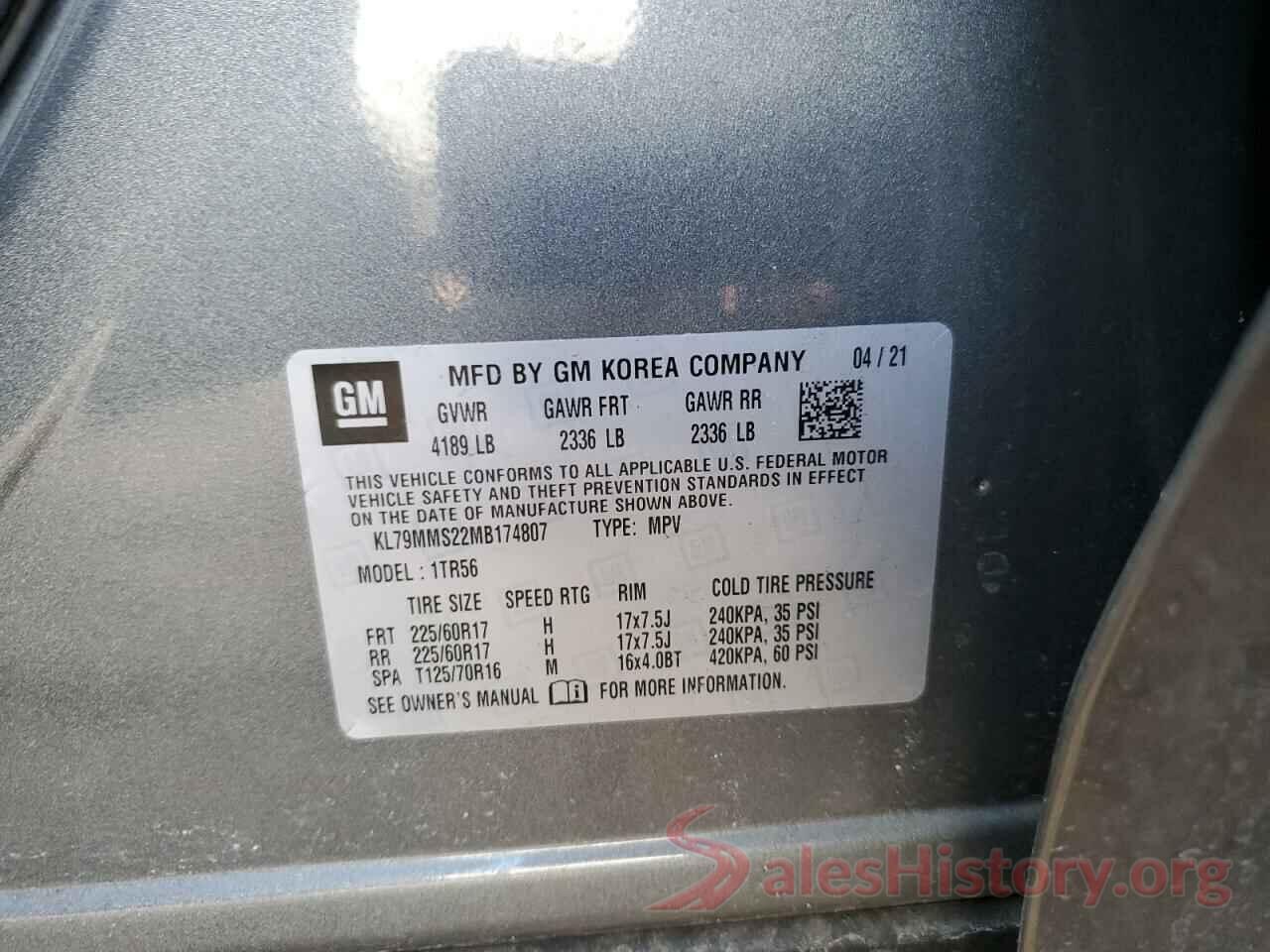 KL79MMS22MB174807 2021 CHEVROLET TRAILBLZR