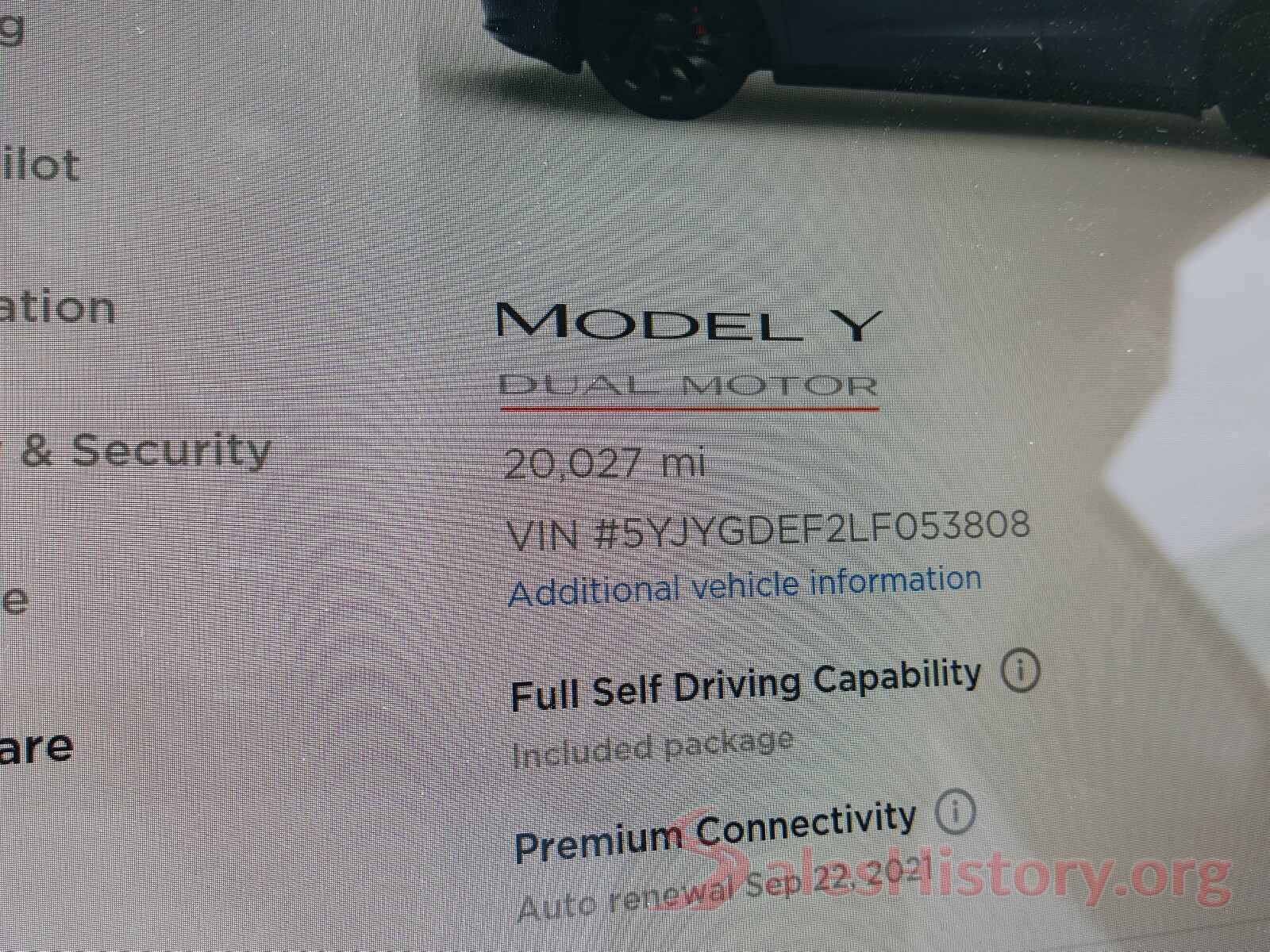 5YJYGDEF2LF053808 2020 TESLA MODEL Y