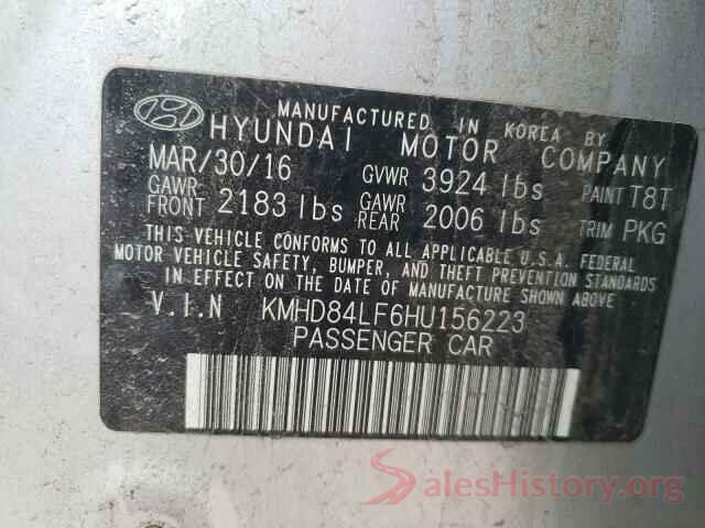 KMHD84LF6HU156223 2017 HYUNDAI ELANTRA