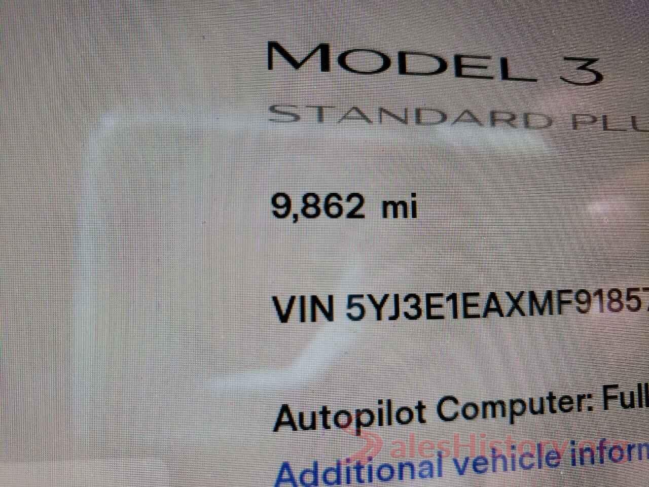 5YJ3E1EAXMF918576 2021 TESLA MODEL 3