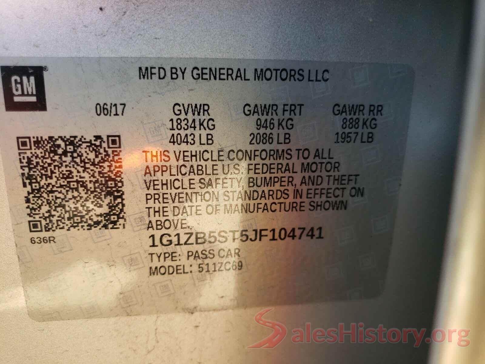 1G1ZB5ST5JF104741 2018 CHEVROLET MALIBU