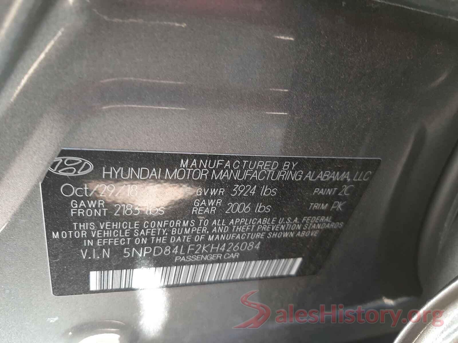 5NPD84LF2KH426084 2019 HYUNDAI ELANTRA