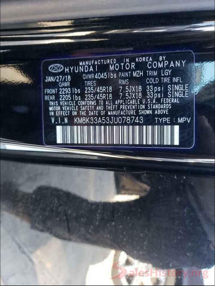 KM8K33A53JU078743 2018 HYUNDAI KONA