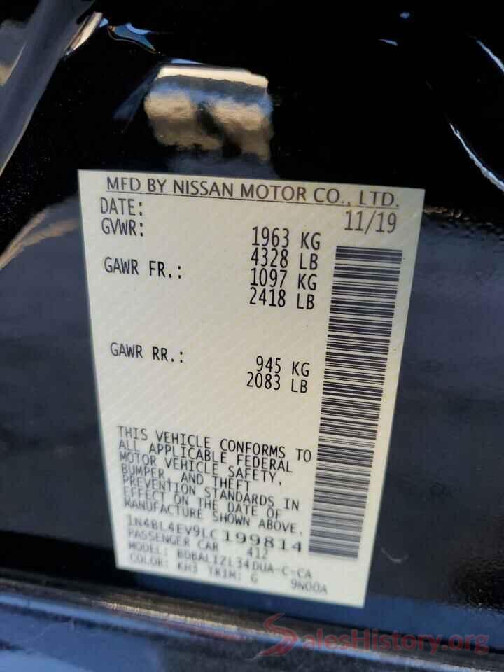 1N4BL4EV9LC199814 2020 NISSAN ALTIMA