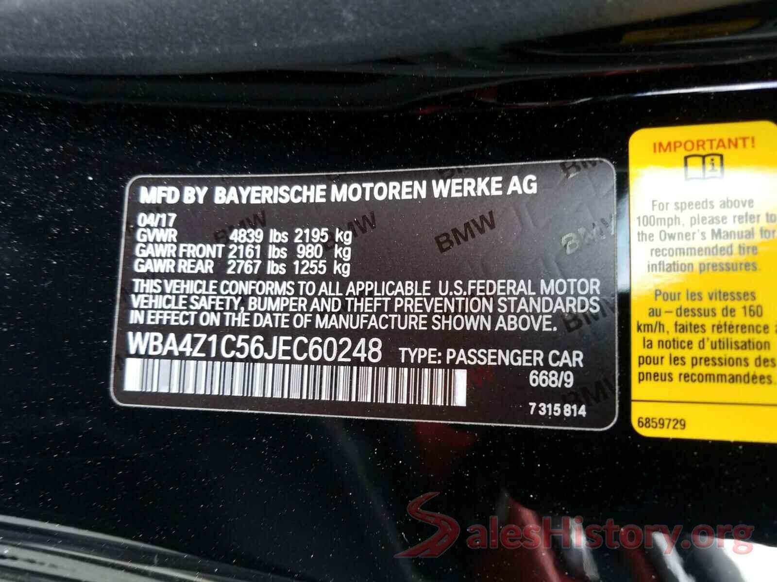 WBA4Z1C56JEC60248 2018 BMW 4 SERIES