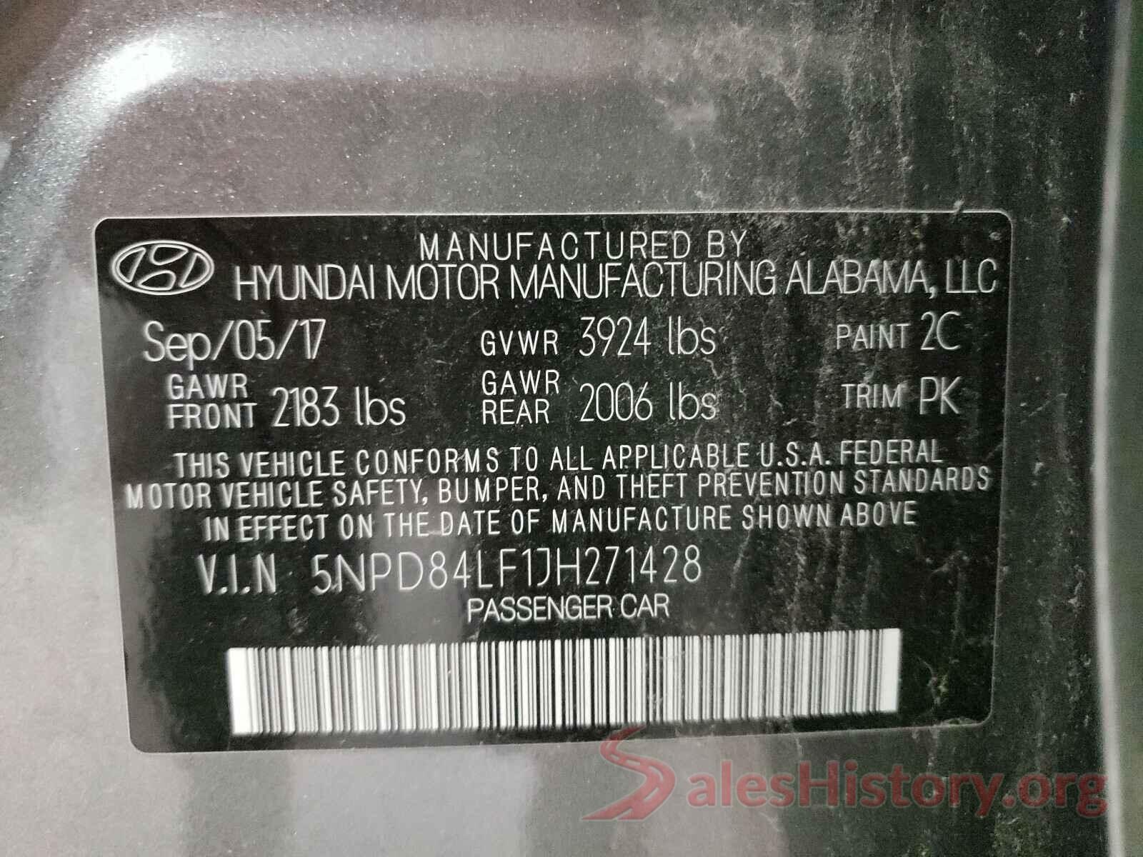 5NPD84LF1JH271428 2018 HYUNDAI ELANTRA